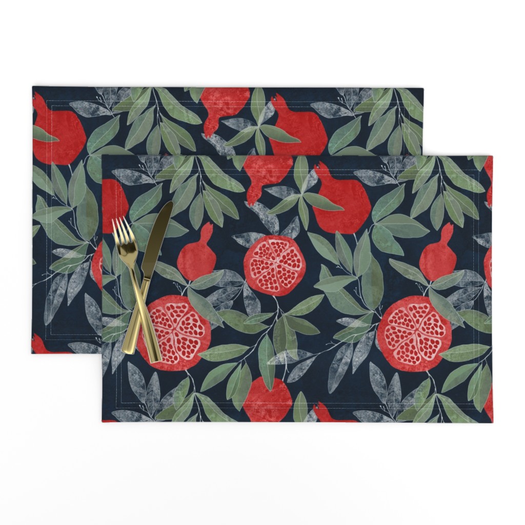 Pomegranate garden on dark