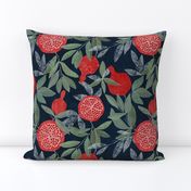 Pomegranate garden on dark