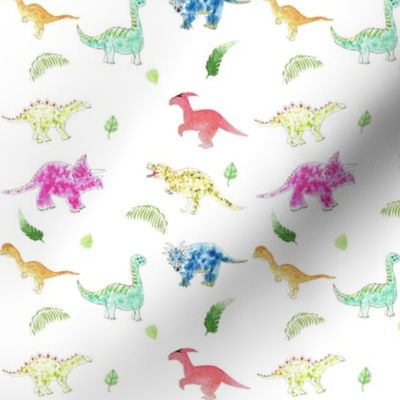 Bright Dinosaurs with leaves