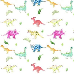 Bright Dinosaurs with leaves
