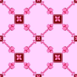 Spoonflower Trellis in Red and Pink