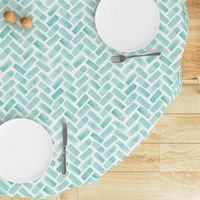 watercolor herringbone - green