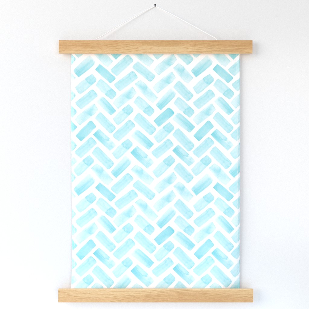 watercolor herringbone (blue)