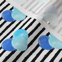 balloons on stripes - blue