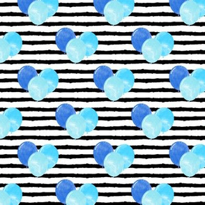 balloons on stripes - blue