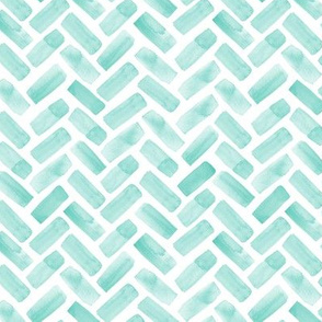 (small scale) watercolor herringbone - green