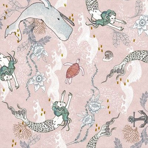 Mermaids (small) pink ROTATED