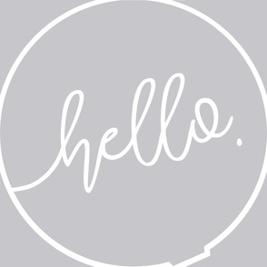 Play mat roundie fabric panel - Hello - Unisex Grey