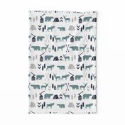 plaid animals navy mint and grey buffalo check boys room nursery fabric