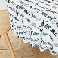 plaid animals navy mint and grey buffalo check boys room nursery fabric