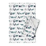 plaid animals navy mint and grey buffalo check boys room nursery fabric