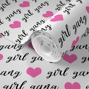 girl gang fabric hearts and text cute girls fabric