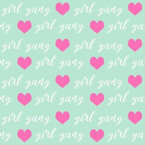 girl gang fabric hearts and text cute girls fabric