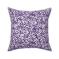 Brushstrokes Painterly Woven Weave Basket Chevron Pattern White and Purple