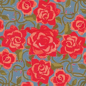 Twining Red Roses Textured