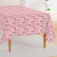 pekingese fabric - dogs pet dog design cute coat colors dog fabric - blossom pink