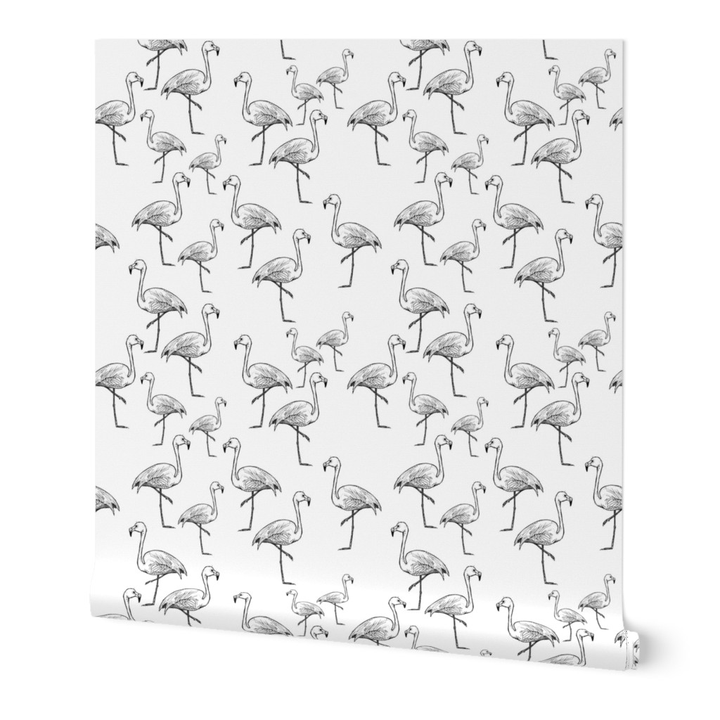 Black and White Flamingos - Smaller Size