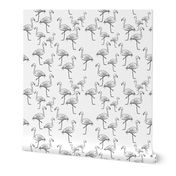 Black and White Flamingos - Smaller Size