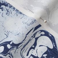 Abstract Paint Swirls Indigo Blue