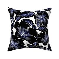 Hibiscus Batik Black on White 200L