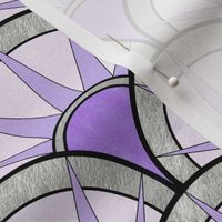 Pastel Purple and Silver Fancy Art Deco  Fan