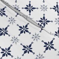 blue cross and snowflakes – small scale