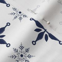 blue cross and snowflakes – small scale