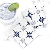 blue cross and snowflakes – small scale