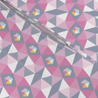 pink and gray pentagons