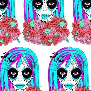 hippy chick sugar skull