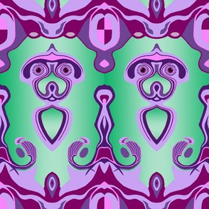 HP1 - Large - Hovering Alien Puppies in Lavender - Purple - Maroon - Moss Green