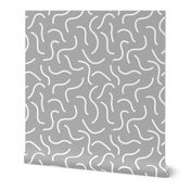 Curly waves and chromosomes pop art twist and curl abstract Scandinavian print cool gray SMALL