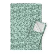 Curly waves and chromosomes pop art twist and curl abstract Scandinavian print warm mint green SMALL