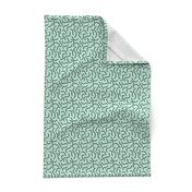 Curly waves and chromosomes pop art twist and curl abstract Scandinavian print warm mint green SMALL