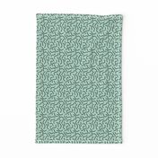 Curly waves and chromosomes pop art twist and curl abstract Scandinavian print warm mint green SMALL