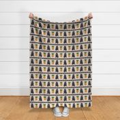 Primitive Pug and pineapple - large border width black