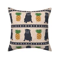 Primitive Pug and pineapple - large border width black