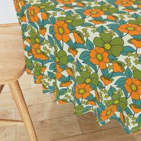 70s Floral orange Reduced