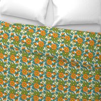 70s Floral orange Reduced