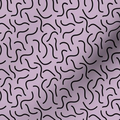 Curly waves and chromosomes pop art twist and curl abstract Scandinavian print violet lilac