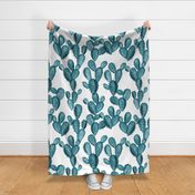 teal paddle cactus // oversized