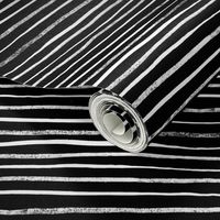 Horizontal Illusion White Brush Stroke Stripes on Black