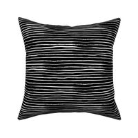 Horizontal Illusion White Brush Stroke Stripes on Black