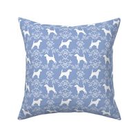 Beagle silhouette with florals cerulean