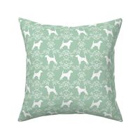 Beagle silhouette with florals mint