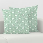 Beagle silhouette with florals mint