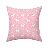 Beagle silhouette with florals pink