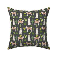 Akita cactus fabric charcoal