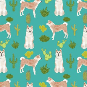 Akita cactus fabric turquoise