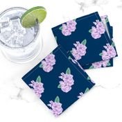 navy and purple fabric floral fabric